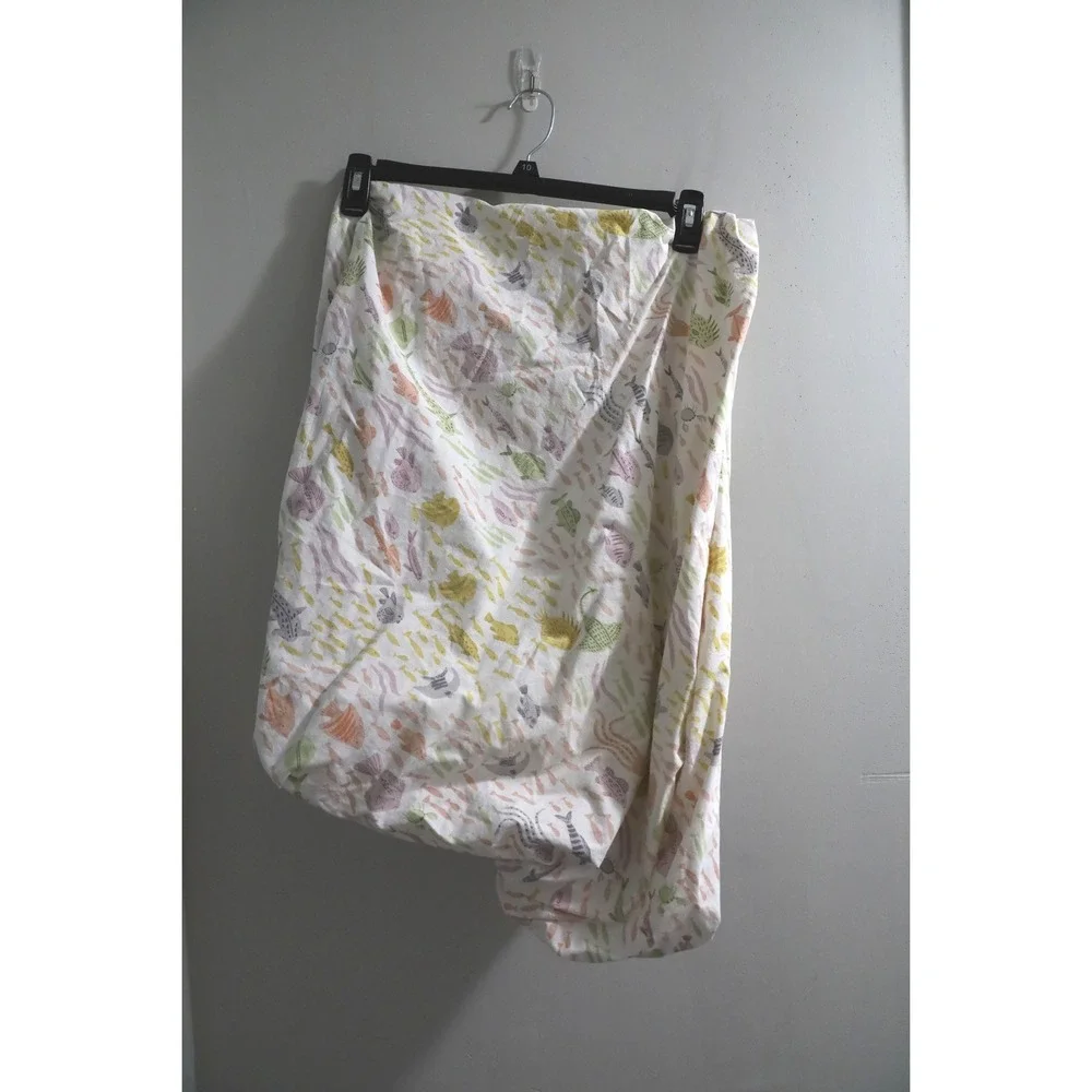 West Elm Kids Crib Fitted Sheet 100% Organic Cotton Sea Creatures Print